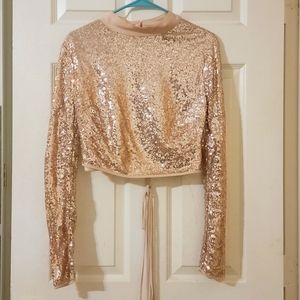 Beautiful Sequin Rose Gold Shirt